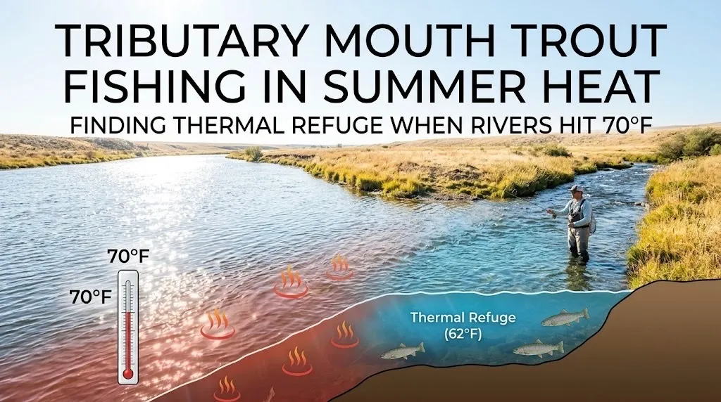 Tributary Mouth Trout Fishing in Summer Heat: Finding Thermal Refuge When Rivers Hit 70°F