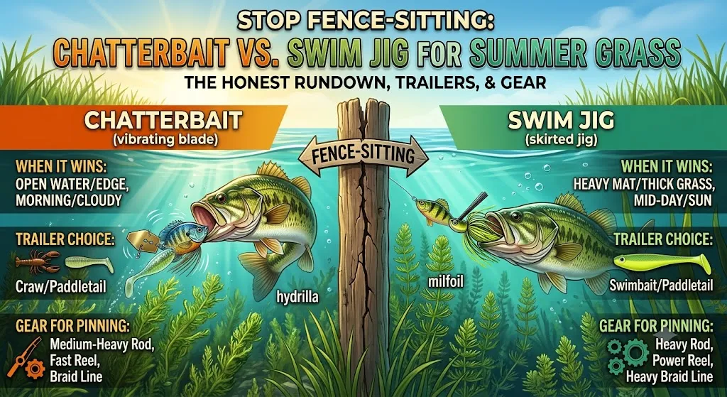 Chatterbait vs Swim Jig for Summer Grass: Which One to Tie On and When